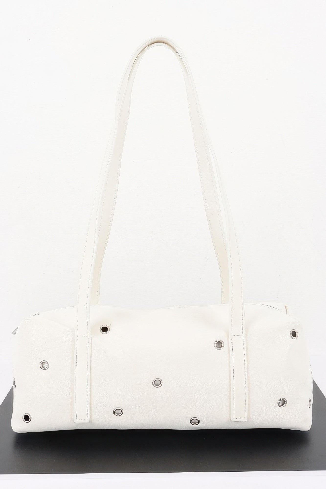 Women's Shoulder Bag Vegan Leather Eyelet Studded Rectangular BYMANYC ® New York CONTEMPORARY HARDWARE STRUCTURED PURSE - New Collection
