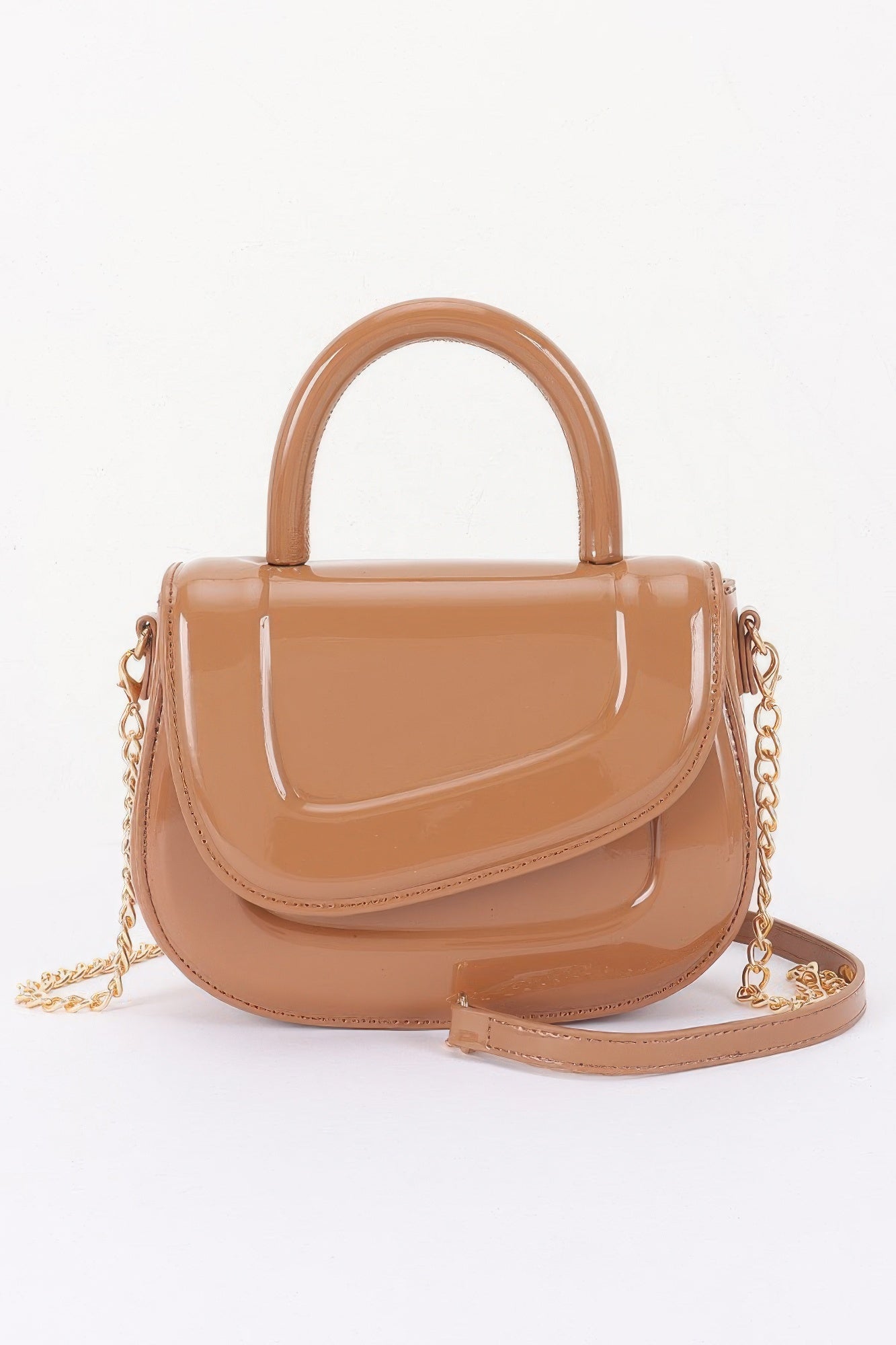 Women's Top Handle Bag Patent Leather BYMANYC ® New York GLOSSY SLEEK STRUCTURED PURSE - New Collection