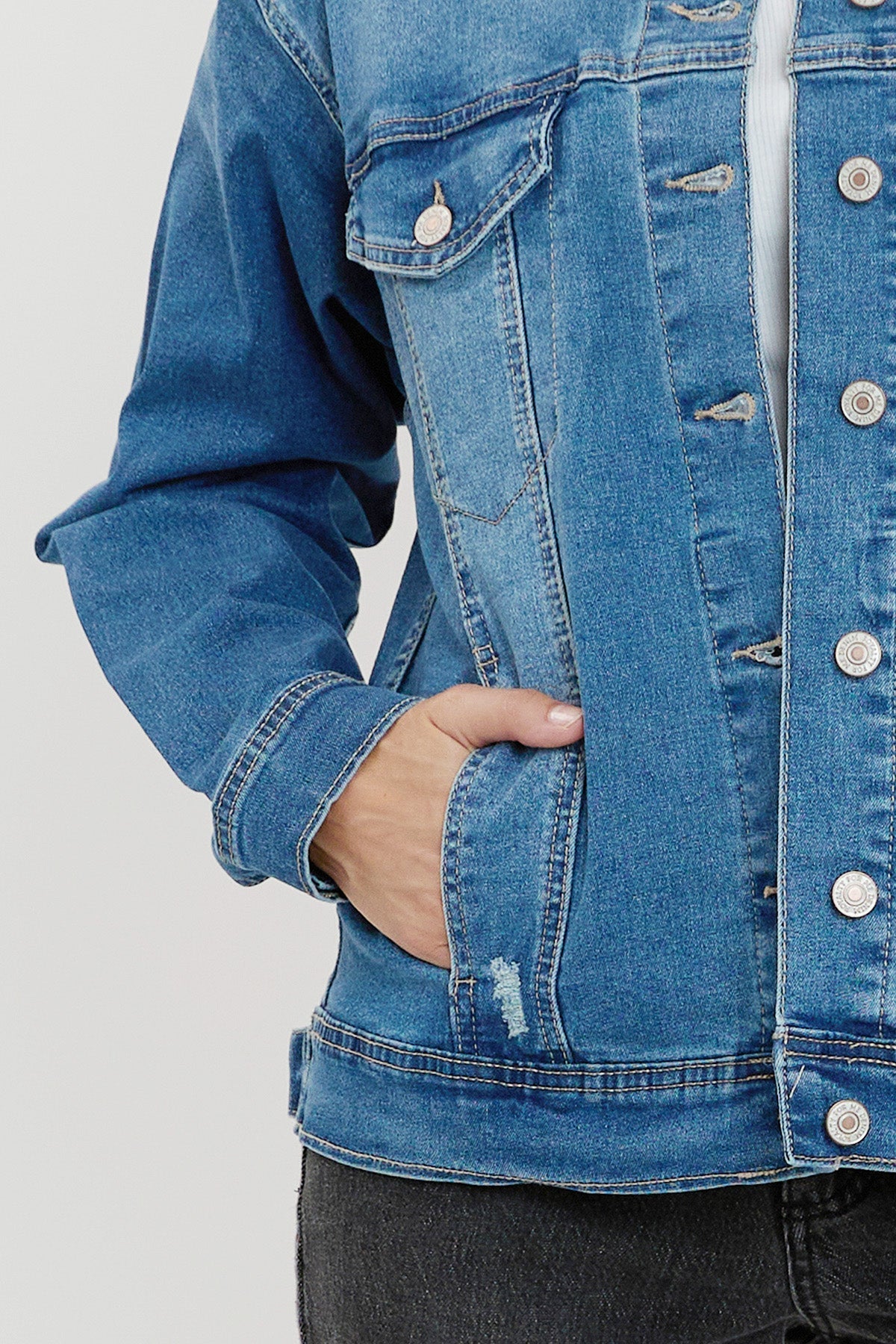 Women's Drop Shoulder Boyfriend Denim Jacket