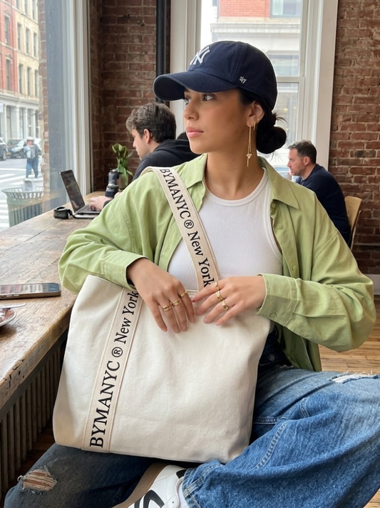 WOMEN'S BAG Cream Canvas Tote LEXINGTON - BYMANYC ® New York
