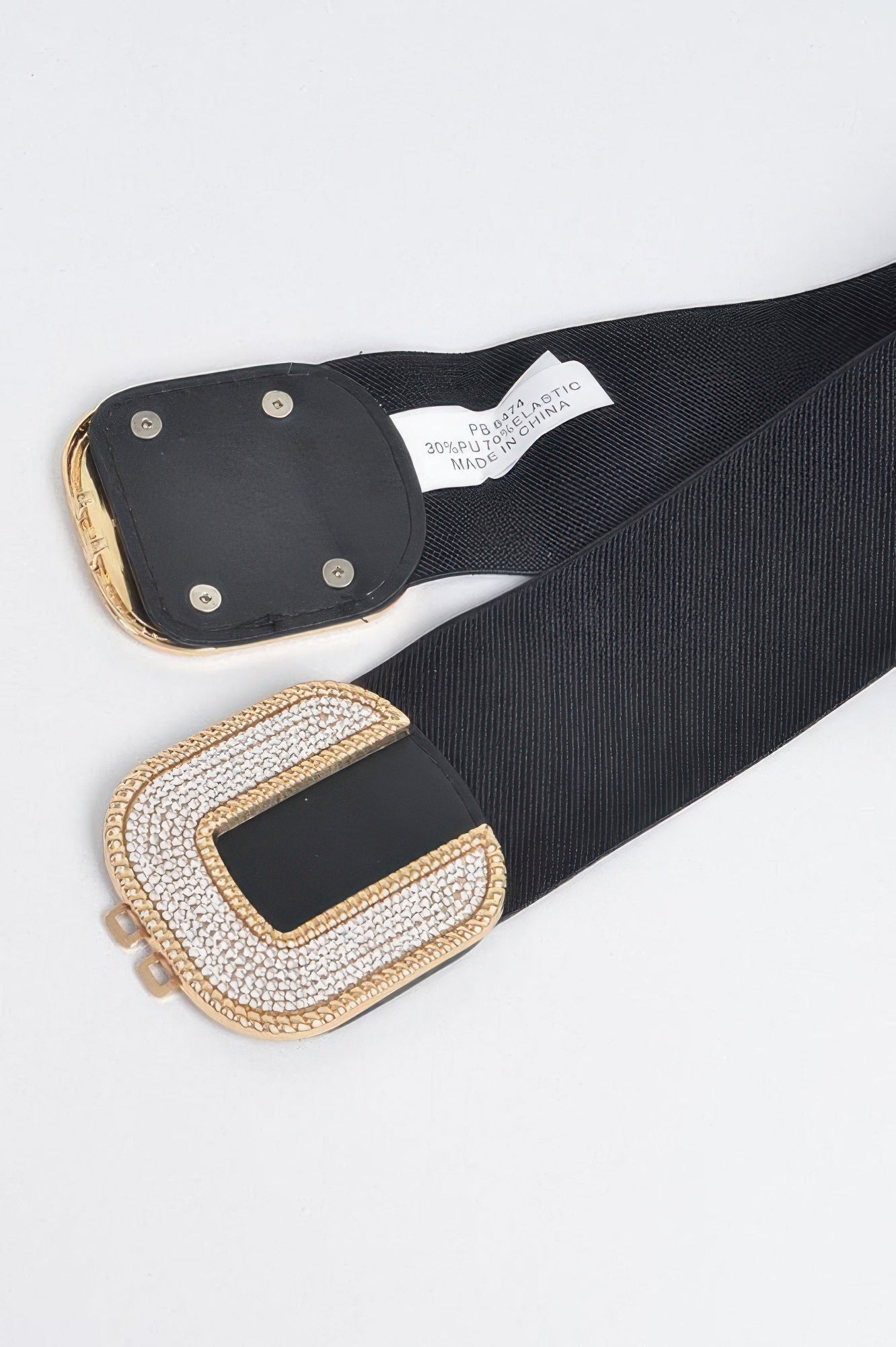 WOMEN'S BELT ASTOR Rhinestone Buckle Stretch BYMANYC ® New York