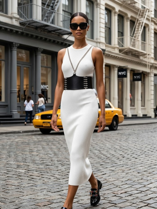WOMEN'S BELT SOHO Wide Faux Leather Statement BYMANYC ® New York