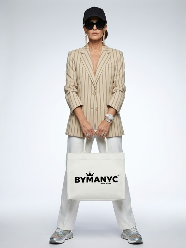 WOMEN'S BLAZER Beige Striped NOLITA - BYMANYC ® New York