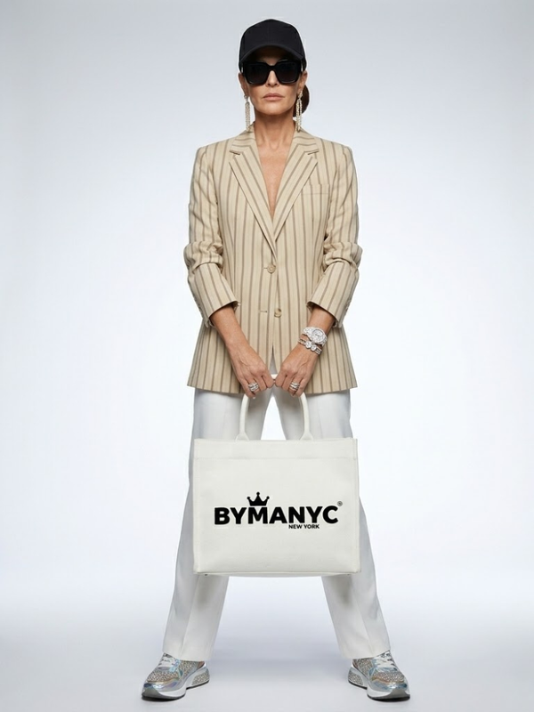 WOMEN'S BLAZER Beige Striped NOLITA - BYMANYC ® New York