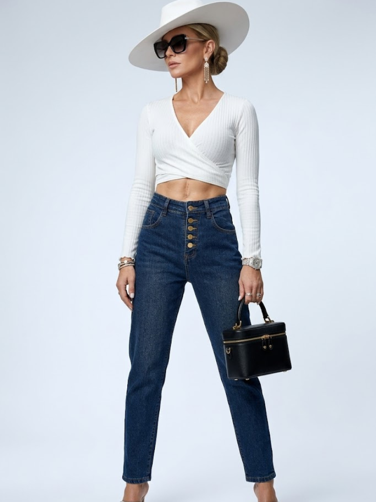 BYMANYC ® New York Flatiron High-Rise Slim Jeans in Dark Blue