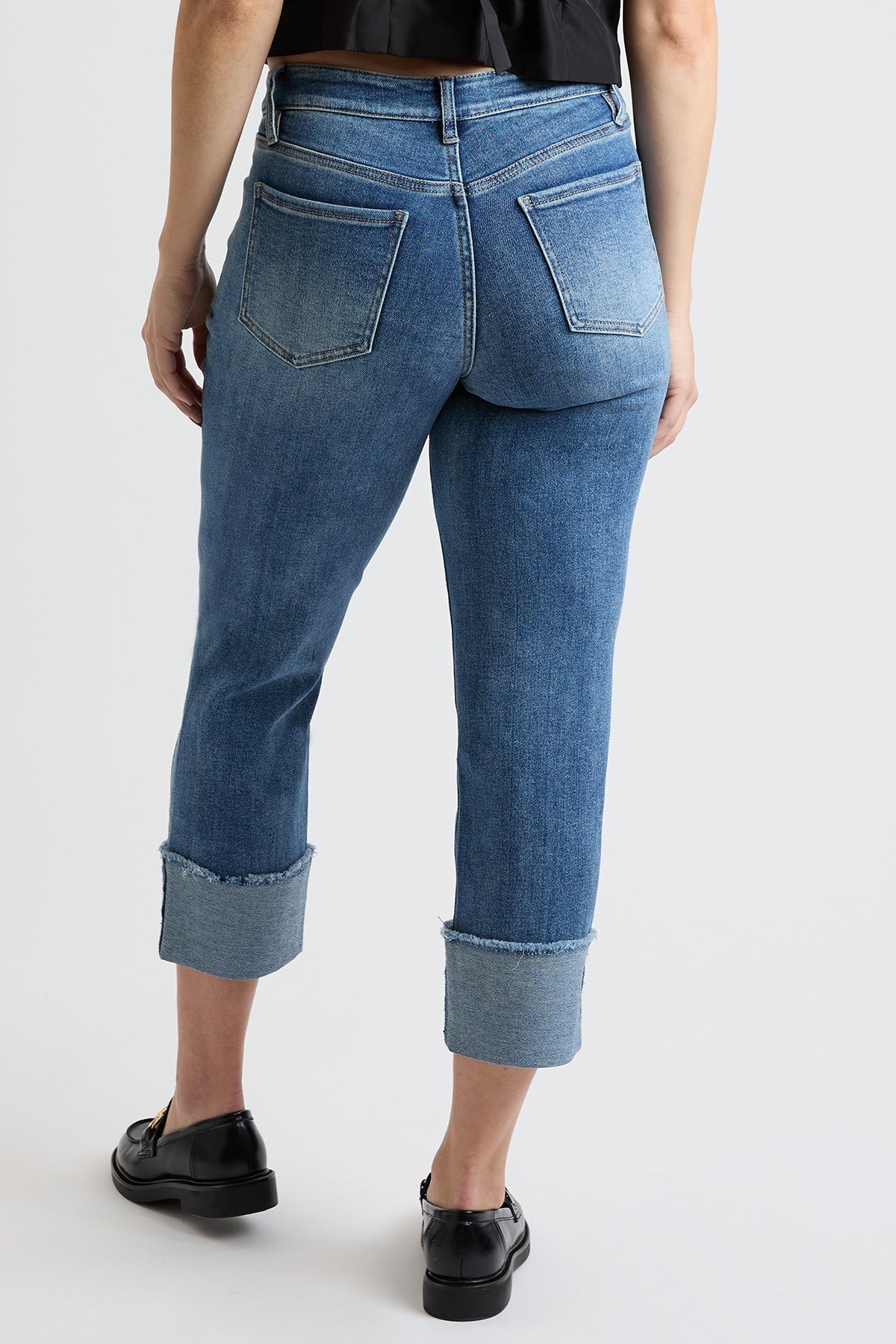 Women's Premium Stretch Cropped Mega Cuff Jeans