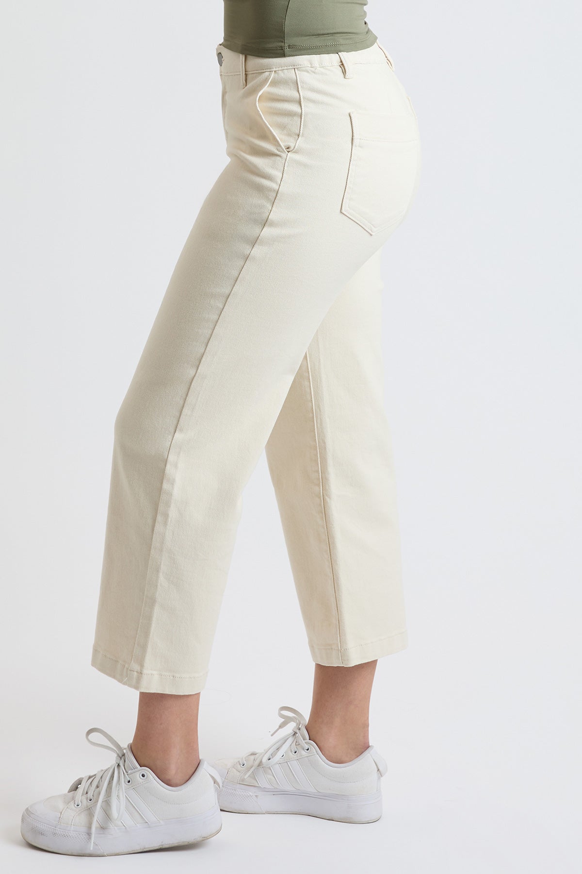 Women's High Rise Wide Leg Jeans with Elastic Back