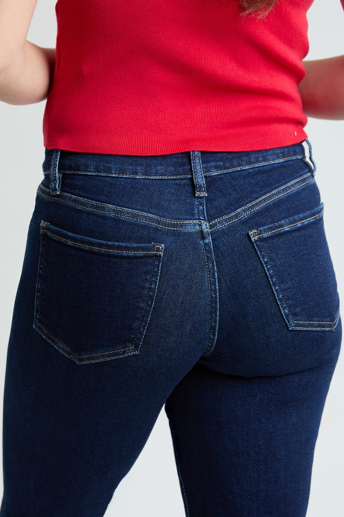 Women's High Rise Premium Stretch Cropped Slim Straight