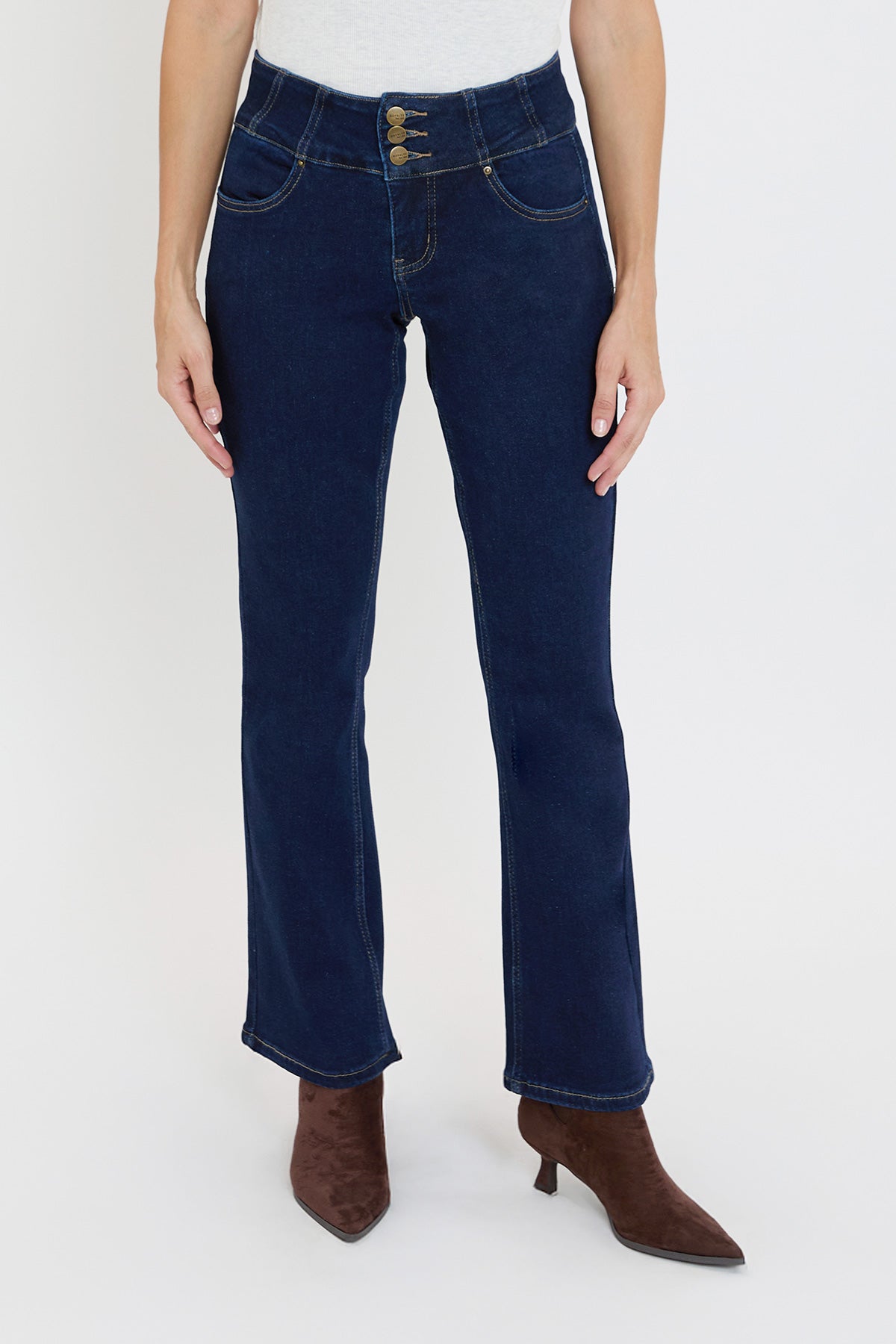 Women's 3-Button Bootcut Jeans