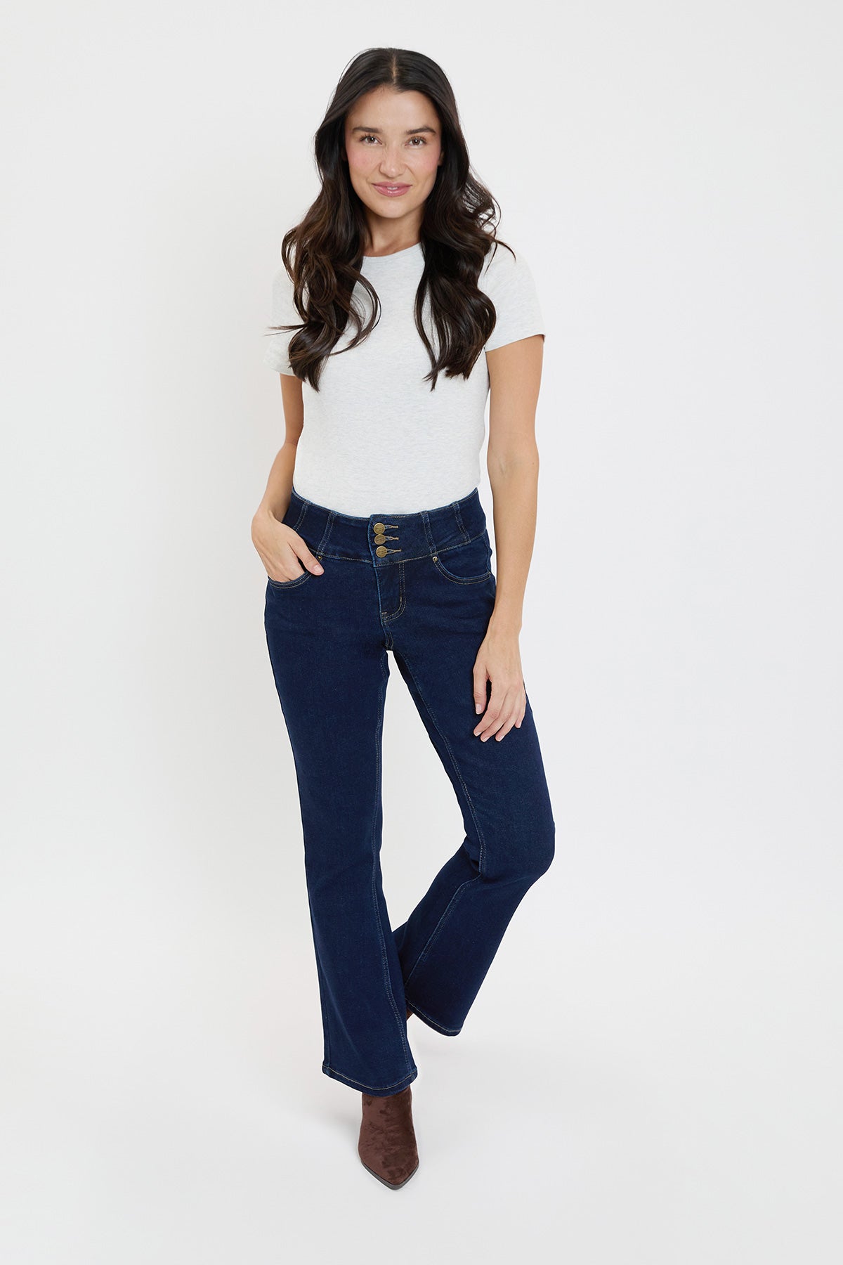 Women's 3-Button Bootcut Jeans