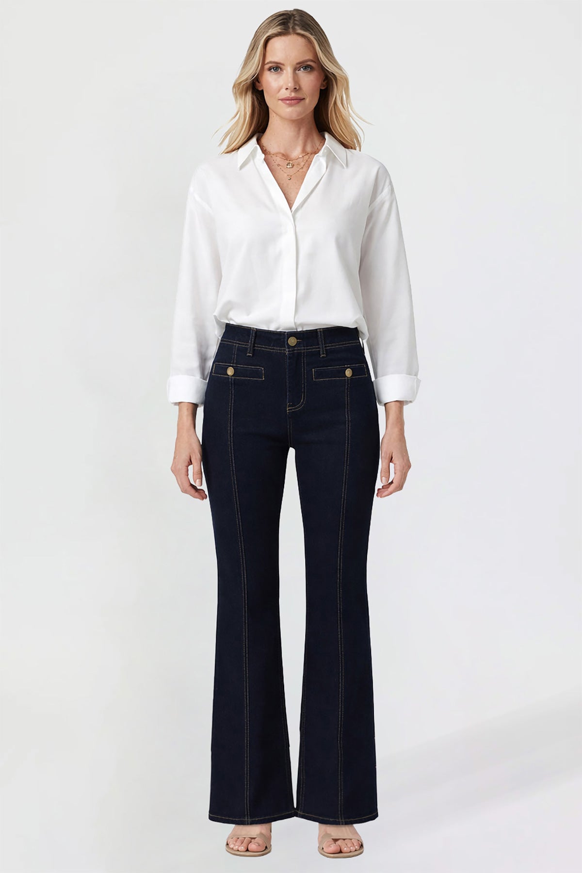 Women's Pin Tuck Bootcut Jeans