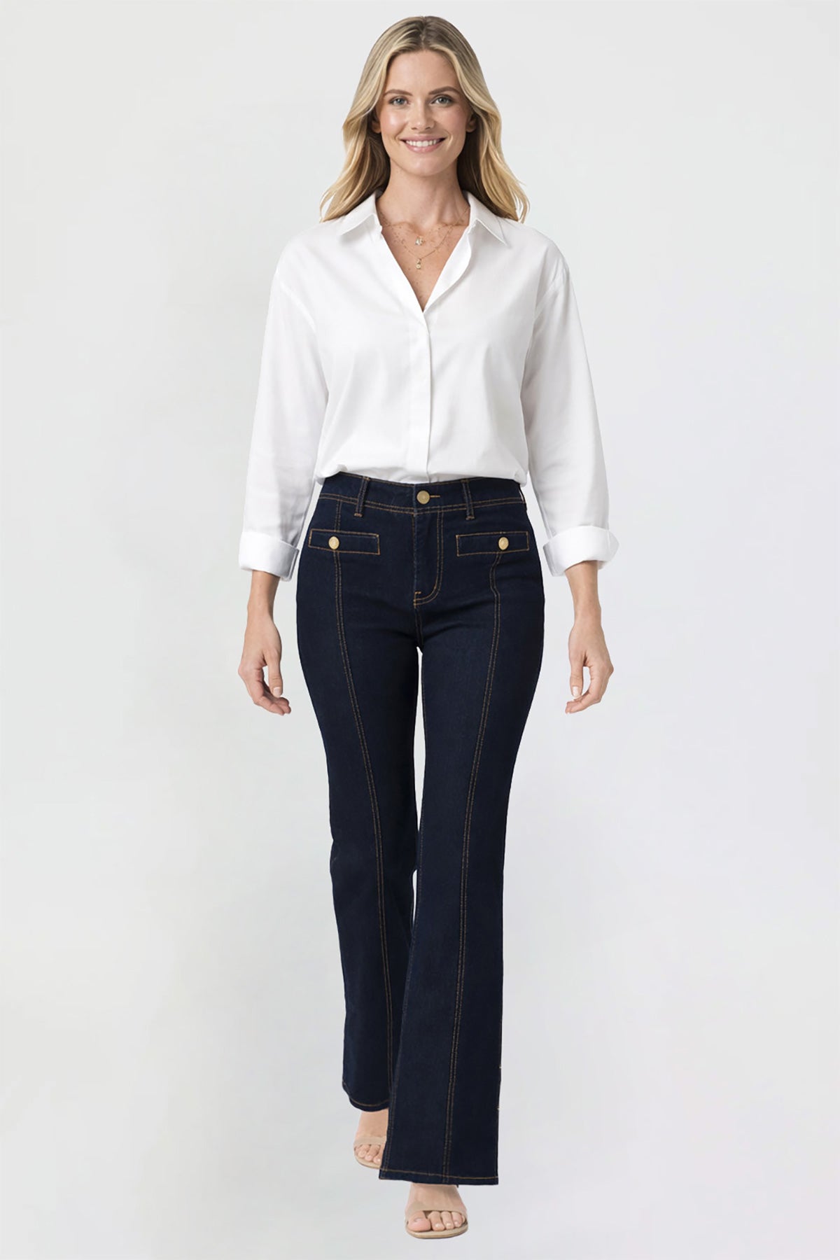 Women's Pin Tuck Bootcut Jeans