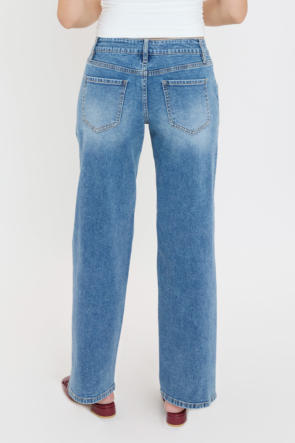 Women's Front Seam Wide Leg Jeans