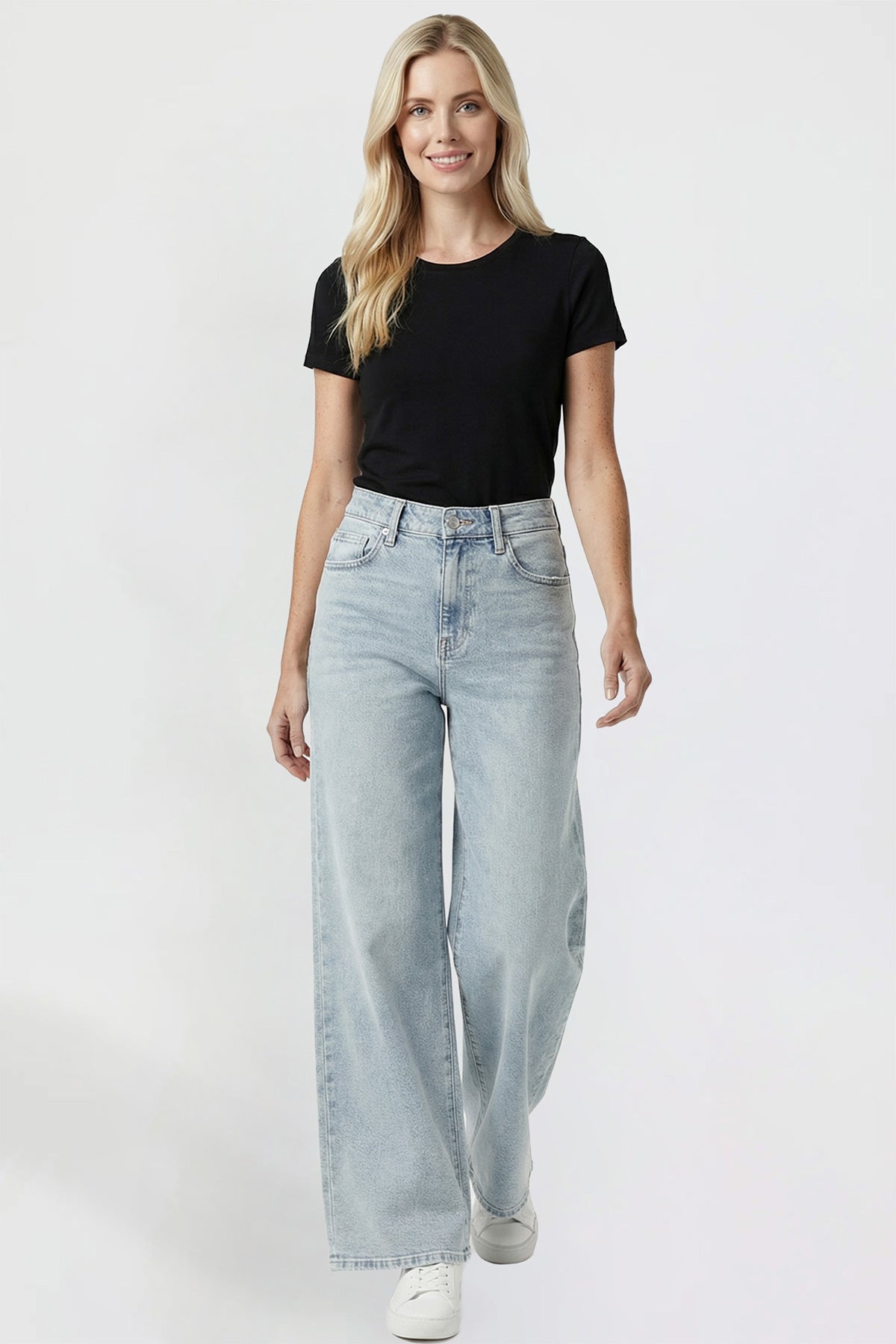 Women's Kayla High Rise Premium Stretch Wide Leg Jeans