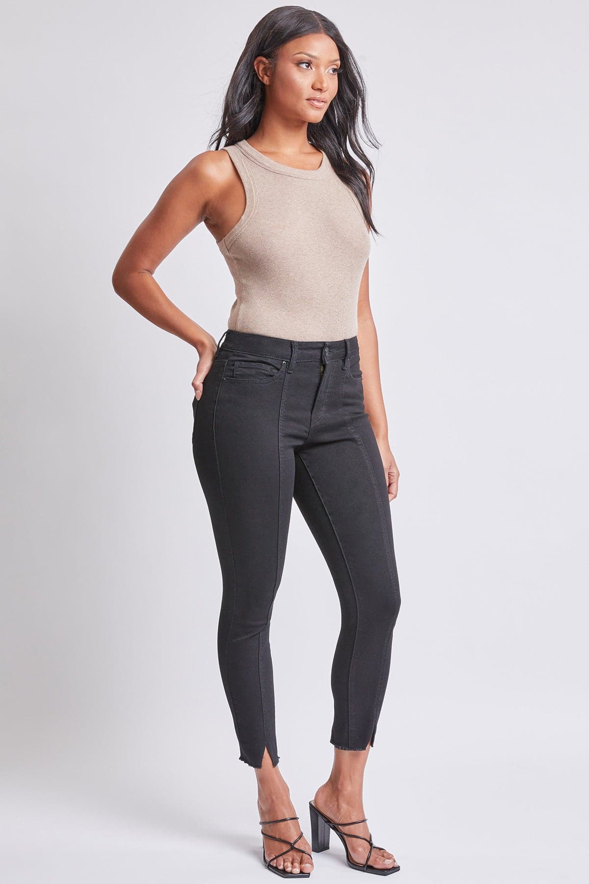 Women's Skinny With Front Seam and Slit Detail High Rise Lifestyle Collection Jeans