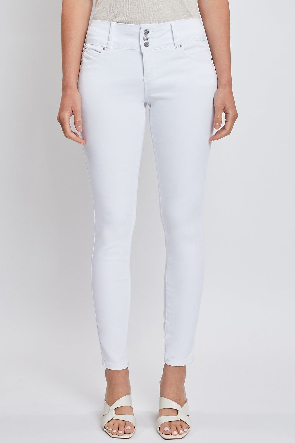Women's 3 Button WannaBettaButt Skinny Ankle Jeans