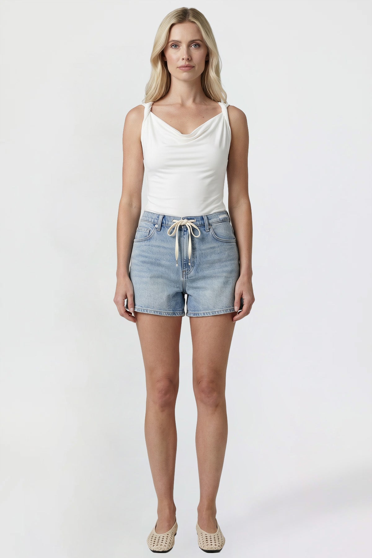 Women's Relaxed Tie Front Shorts