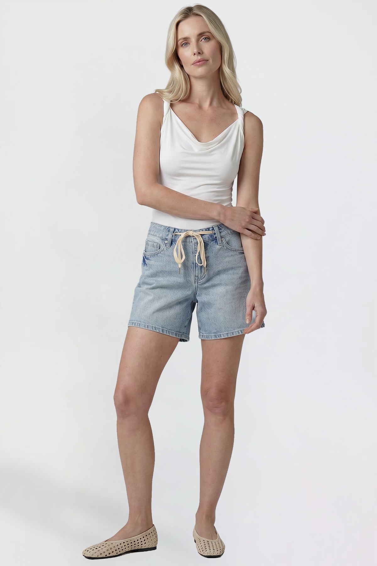 Women's Relaxed Tie Front Shorts