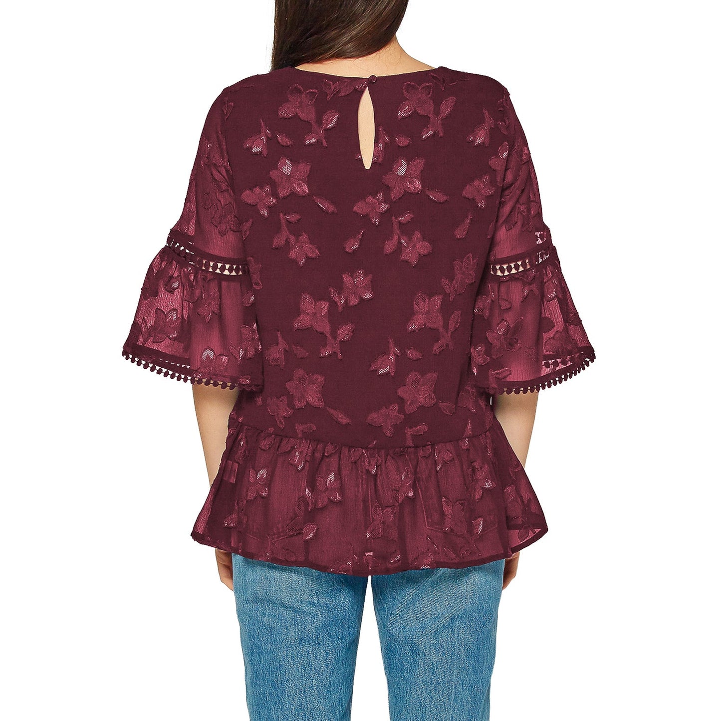 Pleione Women's Charmuese Contrast Cross Front Blouse