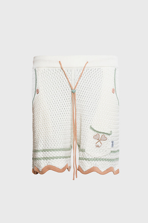 Racket Club Crochet Knit Shorts