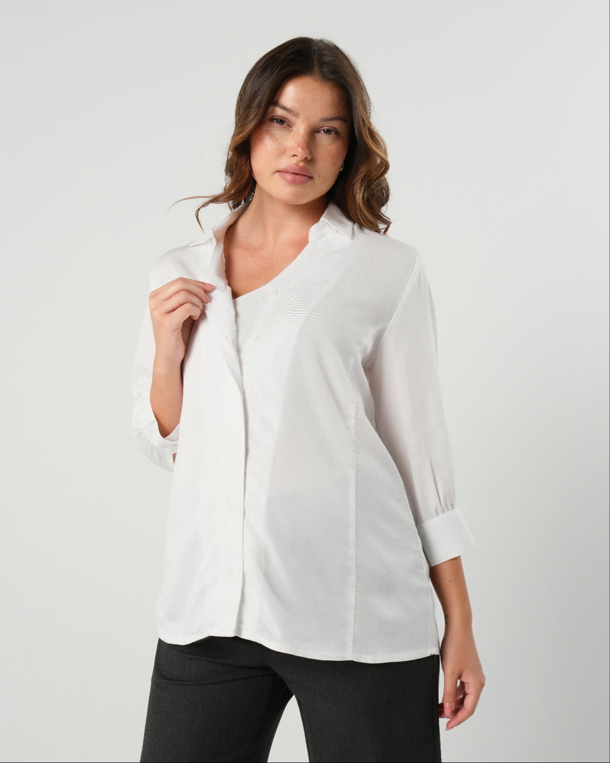 No-Gap Maternity Nursing Button Down Shirt in TENCEL (Regular & Petite)
