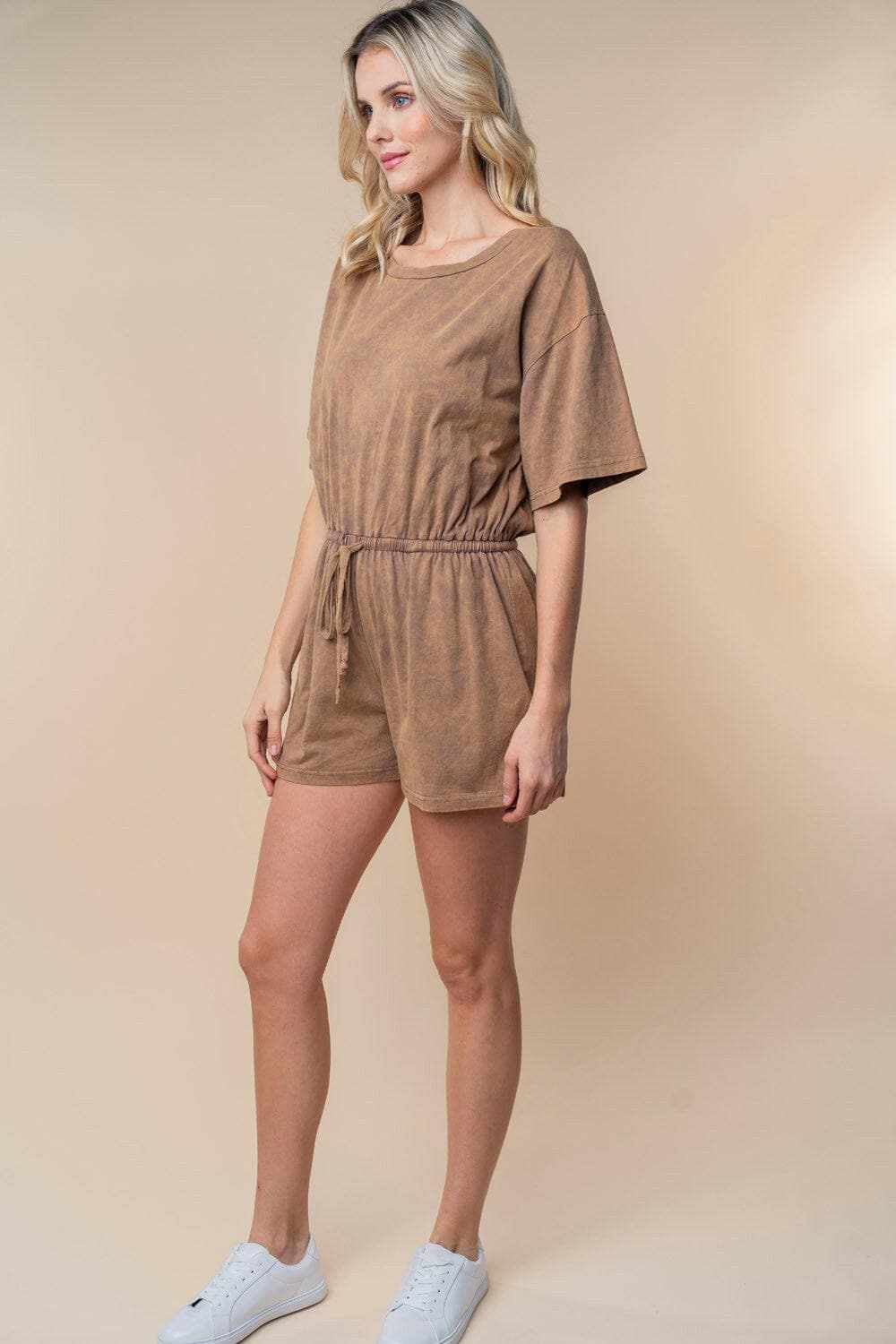 Trendsi just arrived - White Birch Full Size Short Sleeve Drawstring R