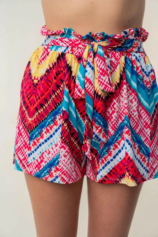 Trendsi White Birch High Waisted Printed Shorts