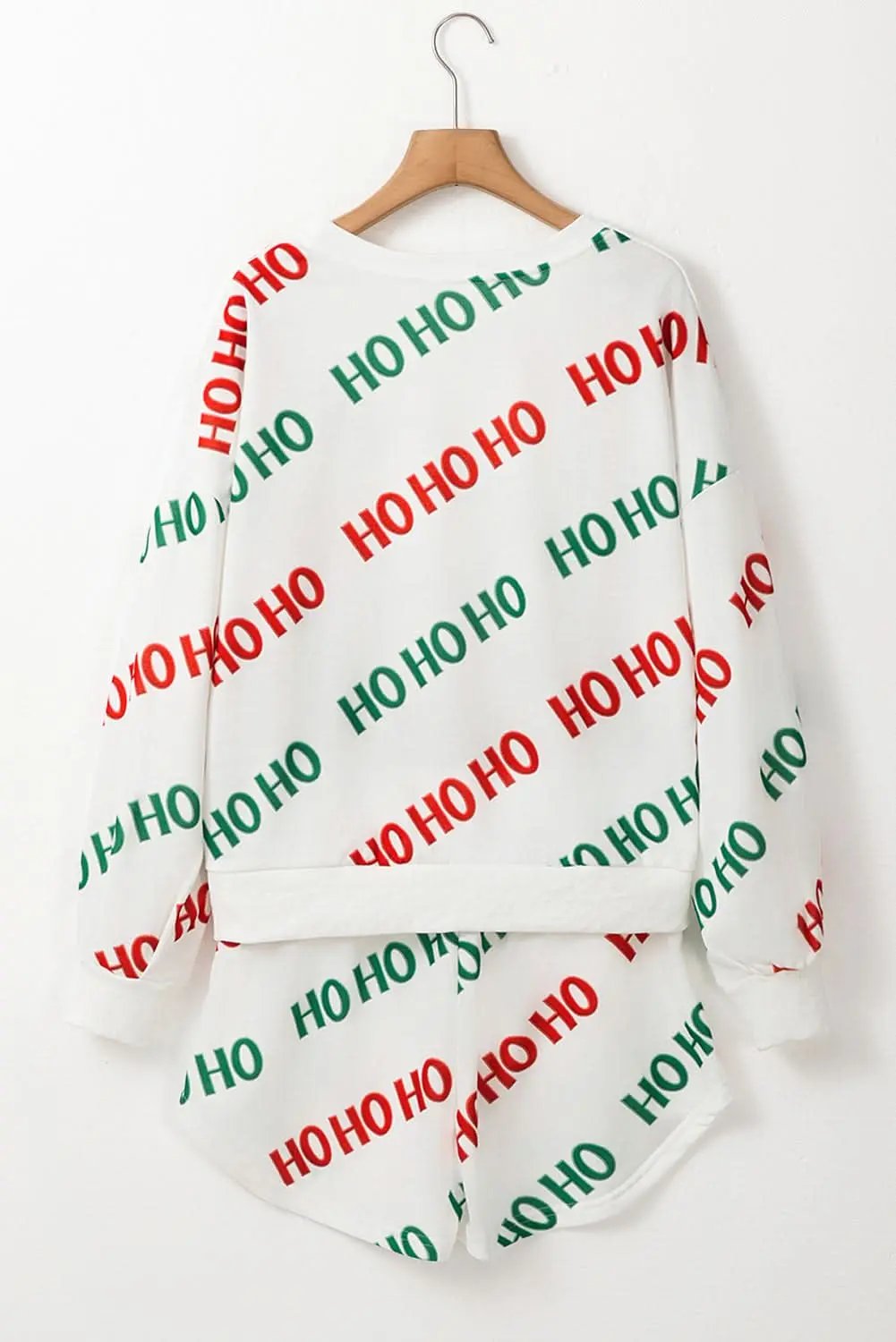 Love Salve White Christmas Print Loungewear Women's Pullover & Shorts Set - Cozy & Cute