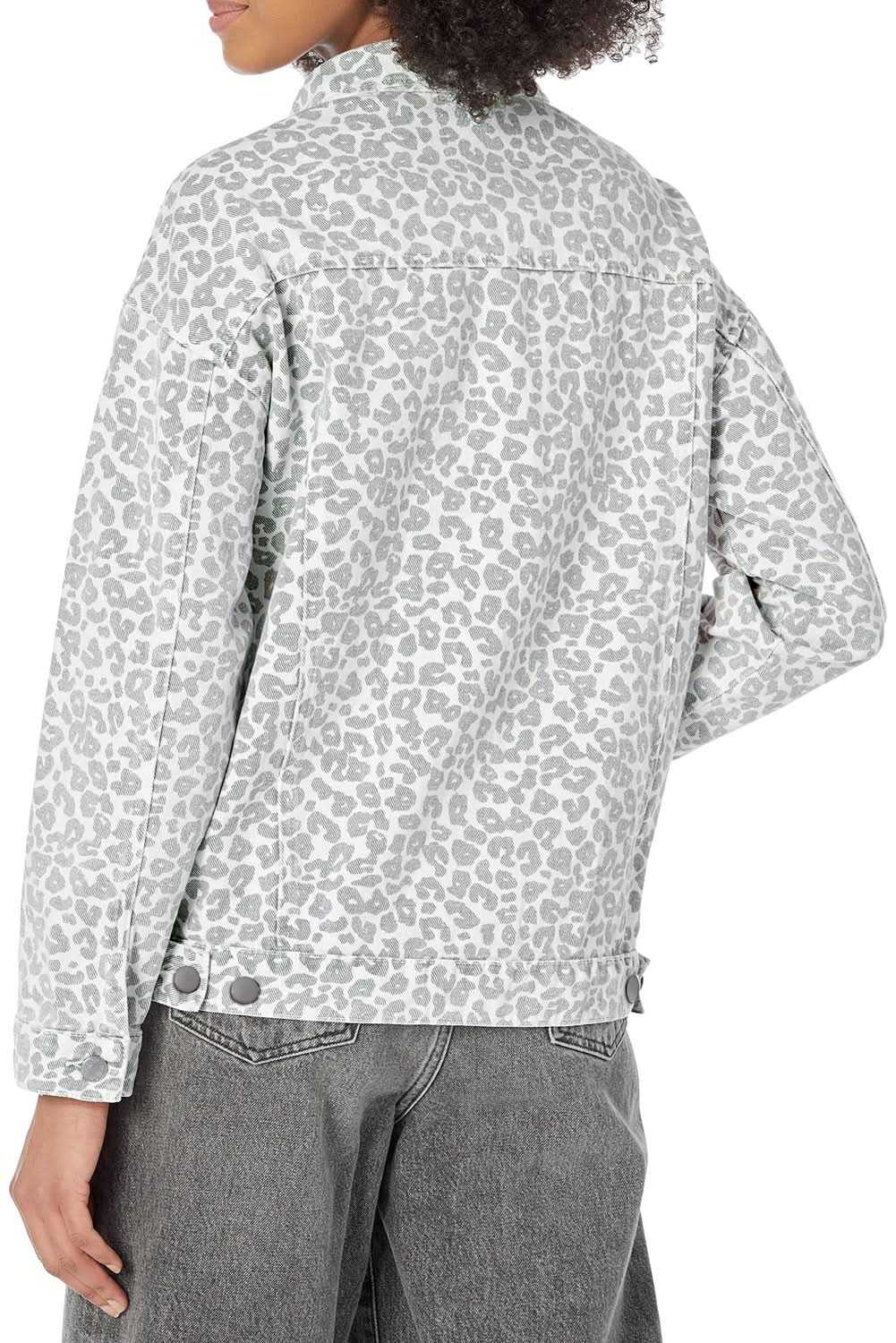 Love Salve Leopard Denim Jacket Women's Fall Fashion Western Style Trendy Print