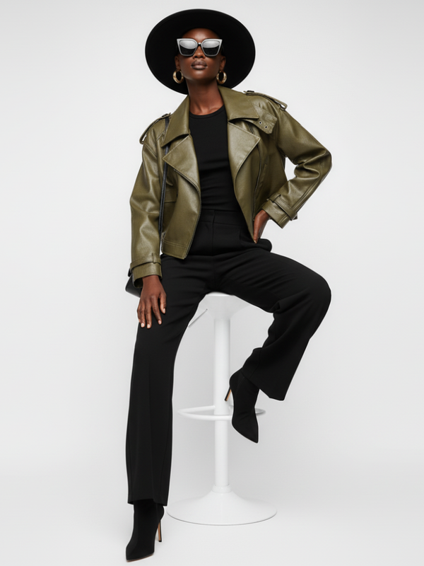 Women's Biker Jacket GREENWICH VILLAGE ECO FASHION BYMANYC ® New York
