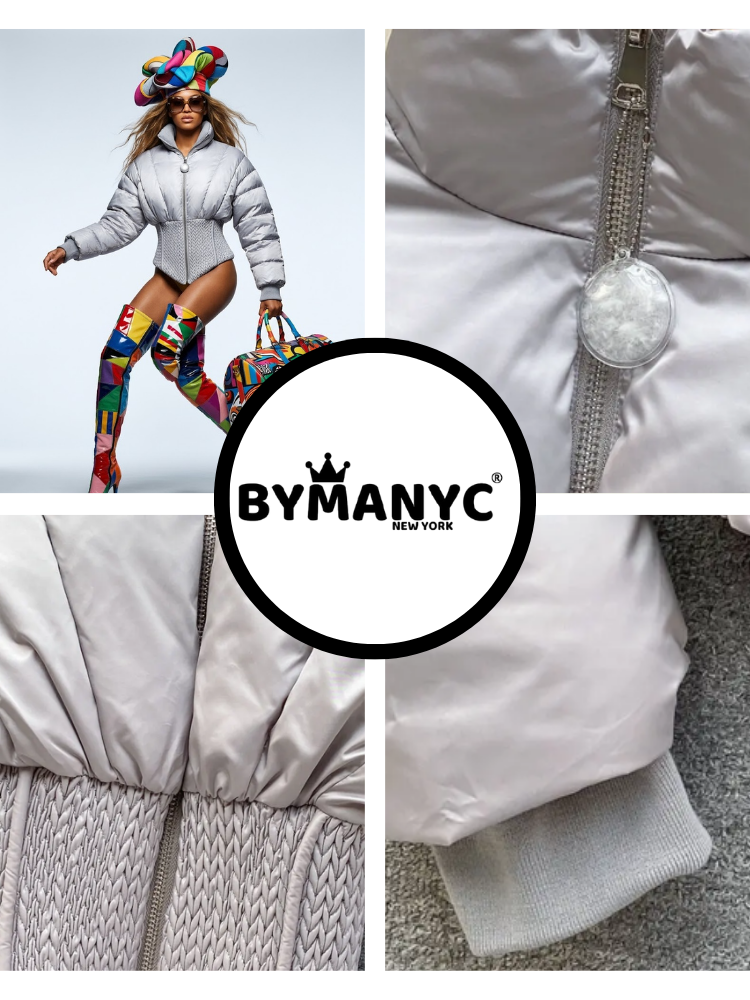 Women's Corset-Style Puffer Jacket SILVERSTONE New Collection Prêt-à-Porter BYMANYC ® New York