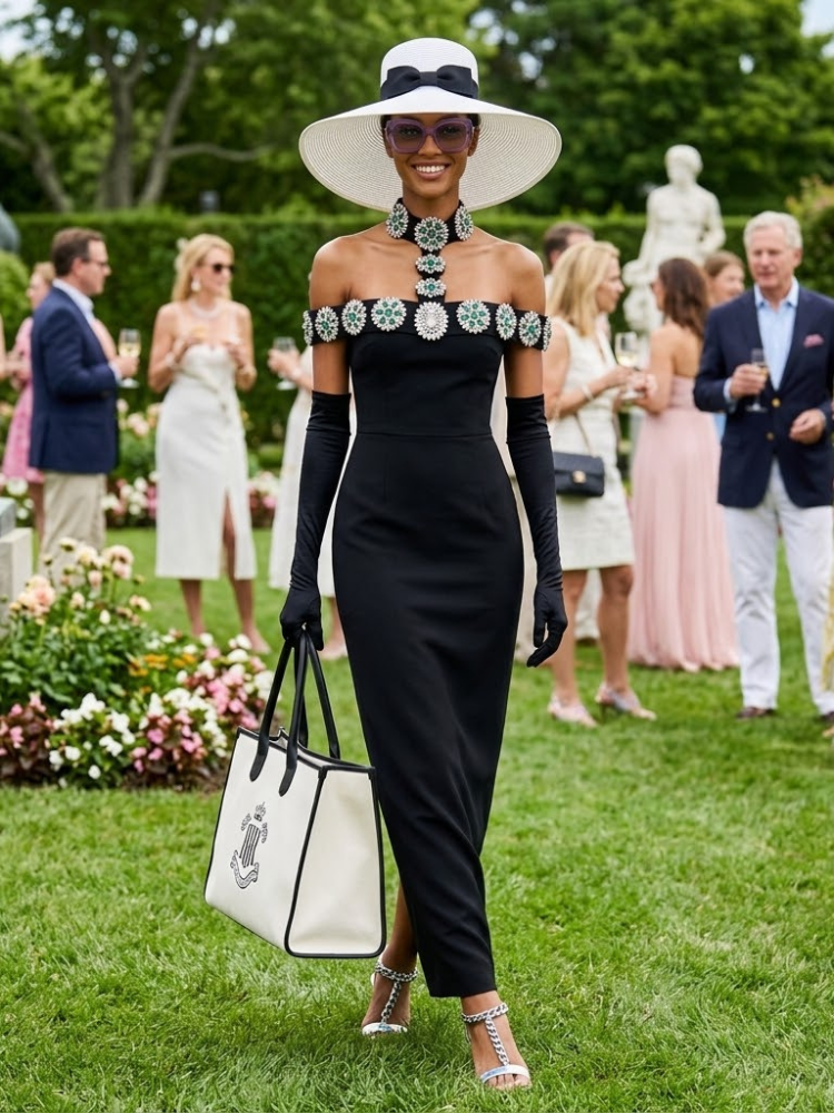 Women's Dress Elegant Black PARK AVENUE THE HAMPTONS BYMANYC ® New York