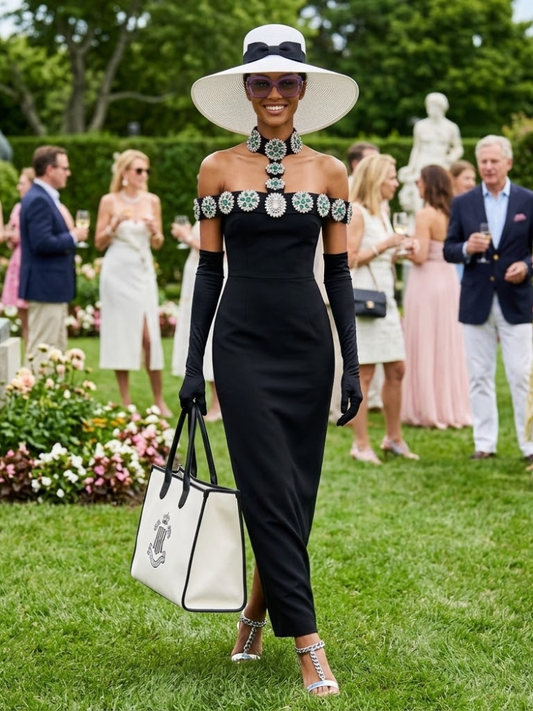 Women's Dress Elegant Black PARK AVENUE THE HAMPTONS BYMANYC ® New York