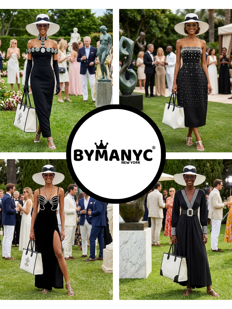 Women's Dress Strapless Embellished Black TRIBECA New Collection THE HAMPTONS BYMANYC ® New York