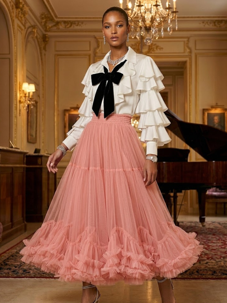 Women's Dusty Rose Tulle Skirt • SAINT-GERMAIN • New Collection PARIS LE MARAIS BYMANYC ® New York
