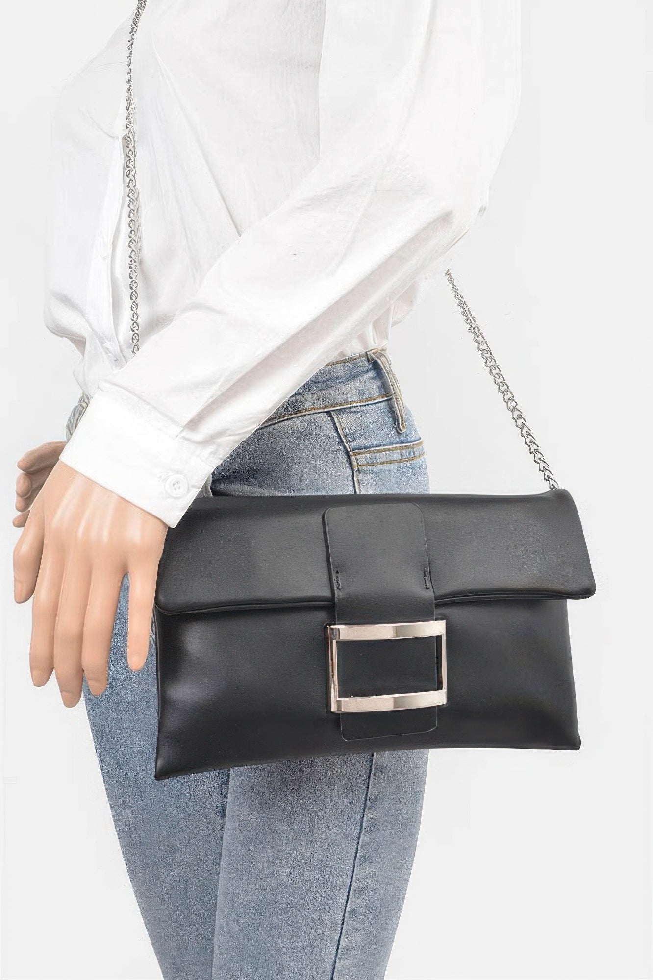 Women's Handbag Metallic Buckle Clutch - MEATPACKING - BYMANYC ® New York