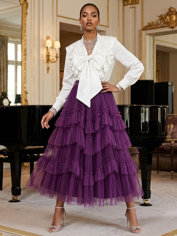 Women's Plum Tulle Skirt • OPÉRA GARNIER • New Collection PARIS LE MARAIS BYMANYC ® New York