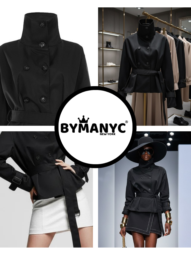 Women's Structured Wrap Jacket BLACK - COBBLE HILL: New Collection COUTURE in BROOKLYN - BYMANYC ® New York