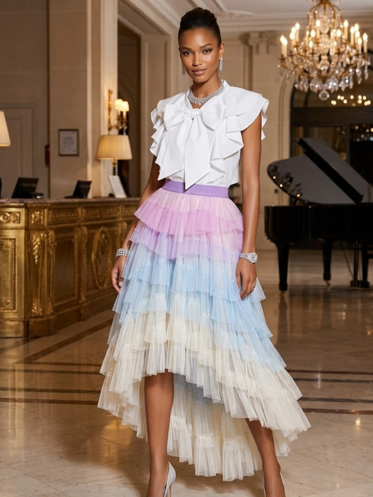 Women's Tricolor Tulle Skirt • MONTMARTRE • New Collection PARIS LE MARAIS BYMANYC ® New York