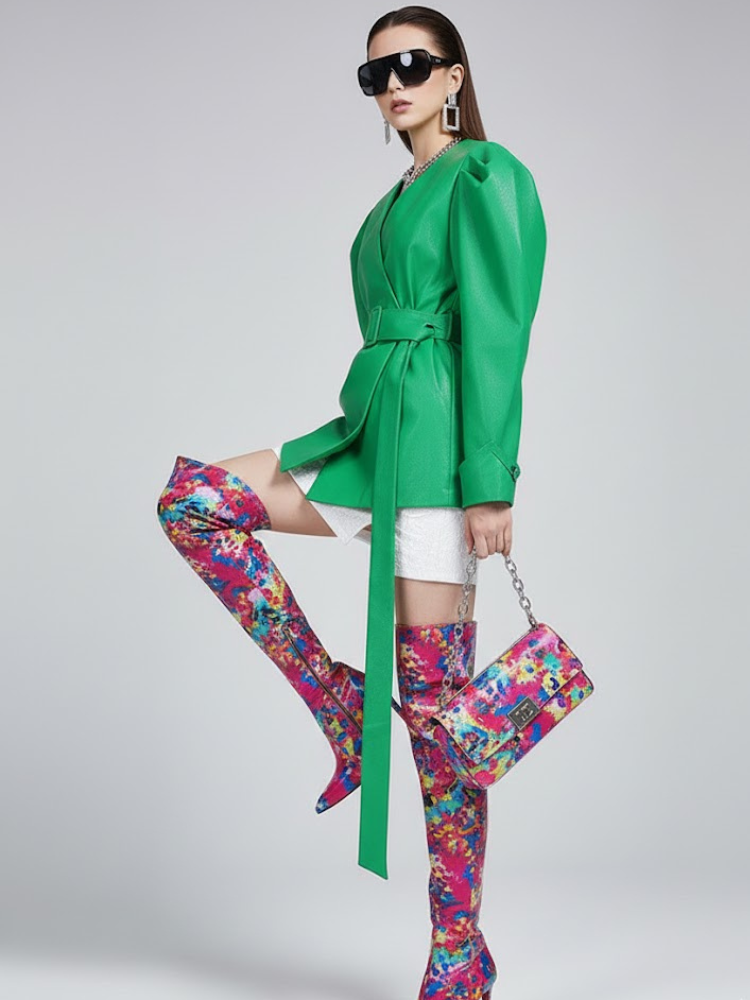 Women's Wrap Jacket EMERALD - DUMBO: New Collection COUTURE in BROOKLYN - BYMANYC ® New York