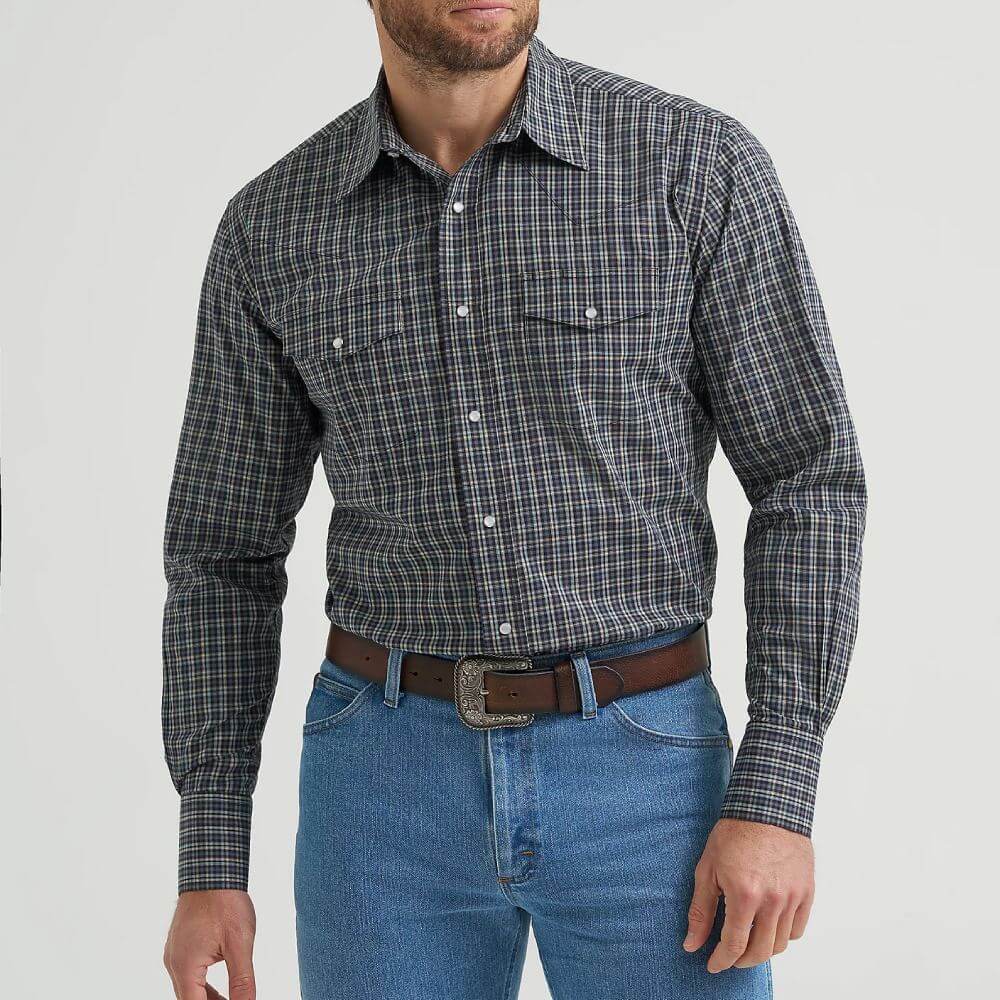 Black Plaid Wrinkle Release | Wrangler Mens