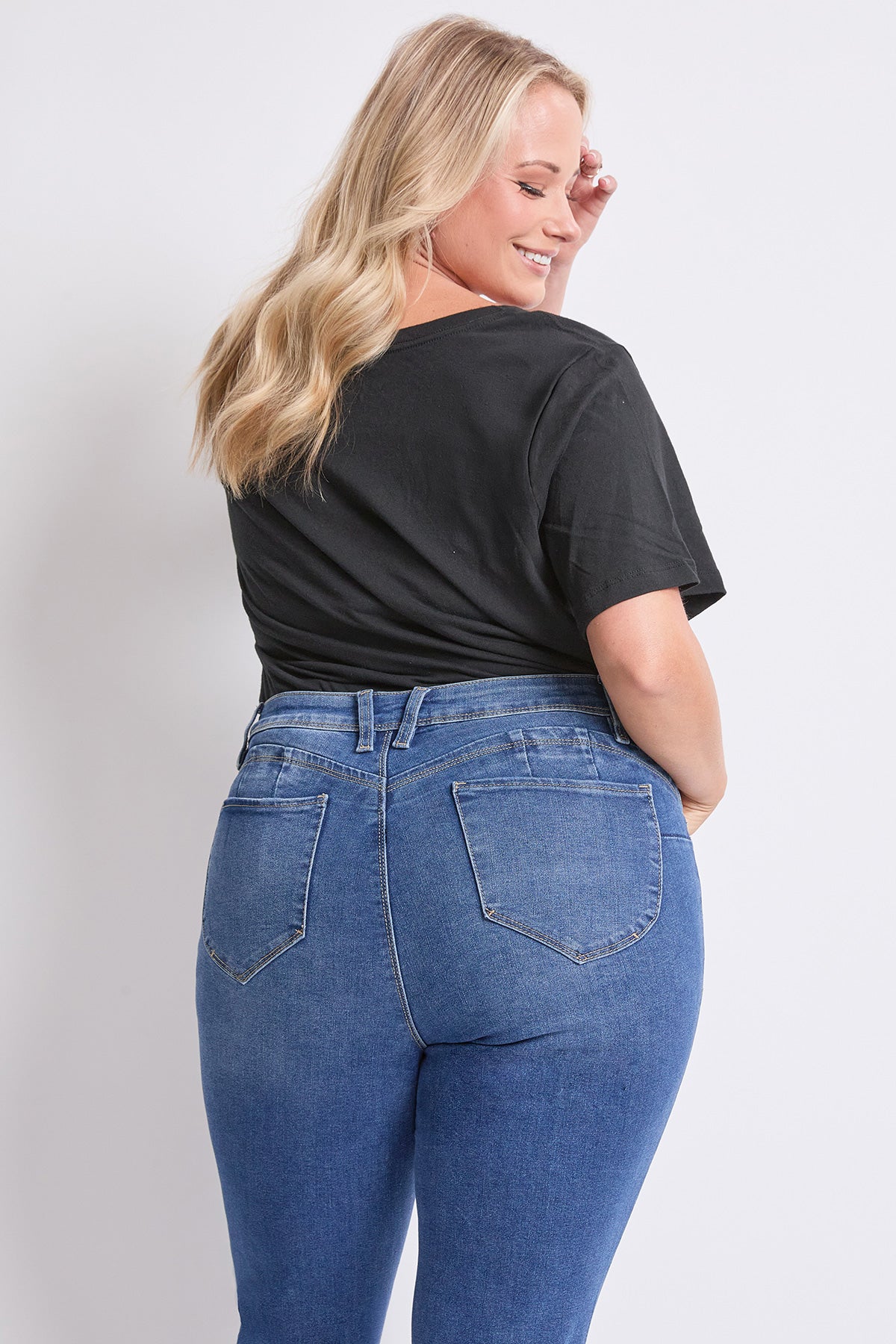 Women's Plus High Rise Curve Confidence WannaBettaButt Straight