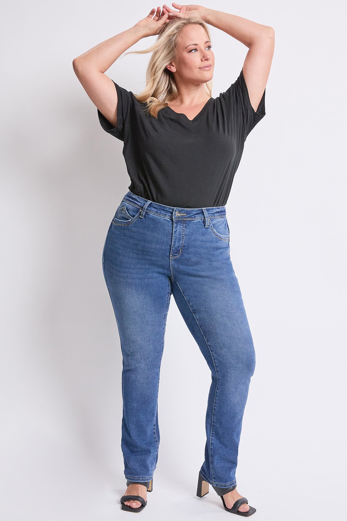 Women's Plus High Rise Curve Confidence WannaBettaButt Straight