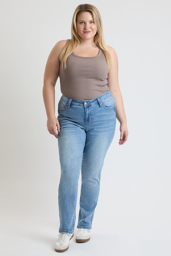 Women's Plus High Rise Curve Confidence WannaBettaButt Straight  Jeans
