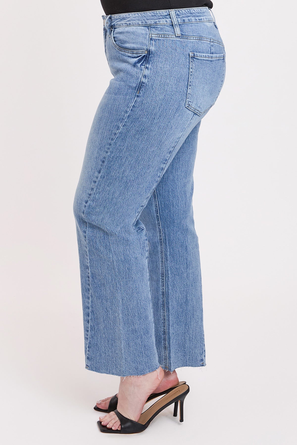 Women's Plus Luxe Wide Leg Jeans with Raw Hem