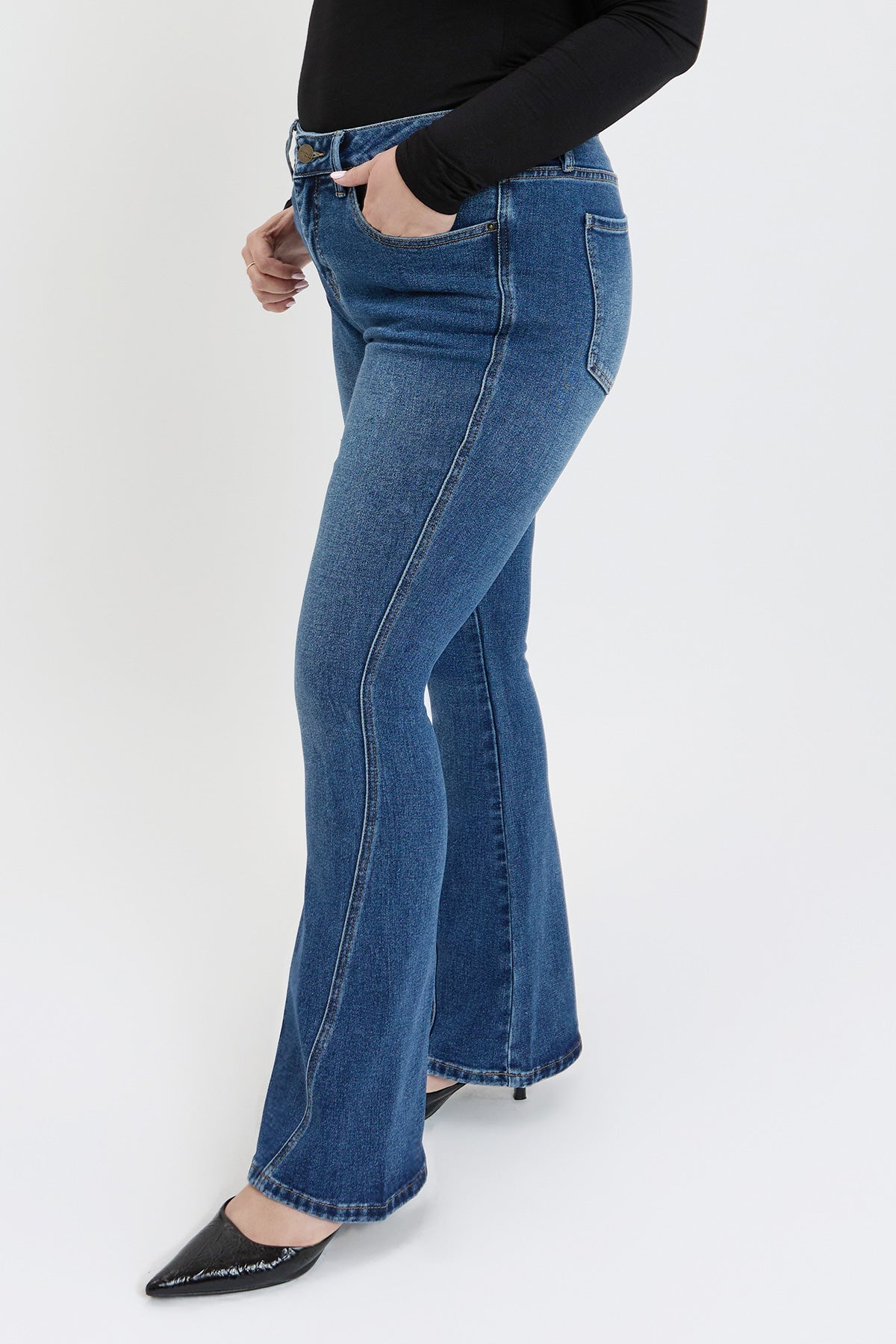 Women's Plus Curve Seam Flare Jeans