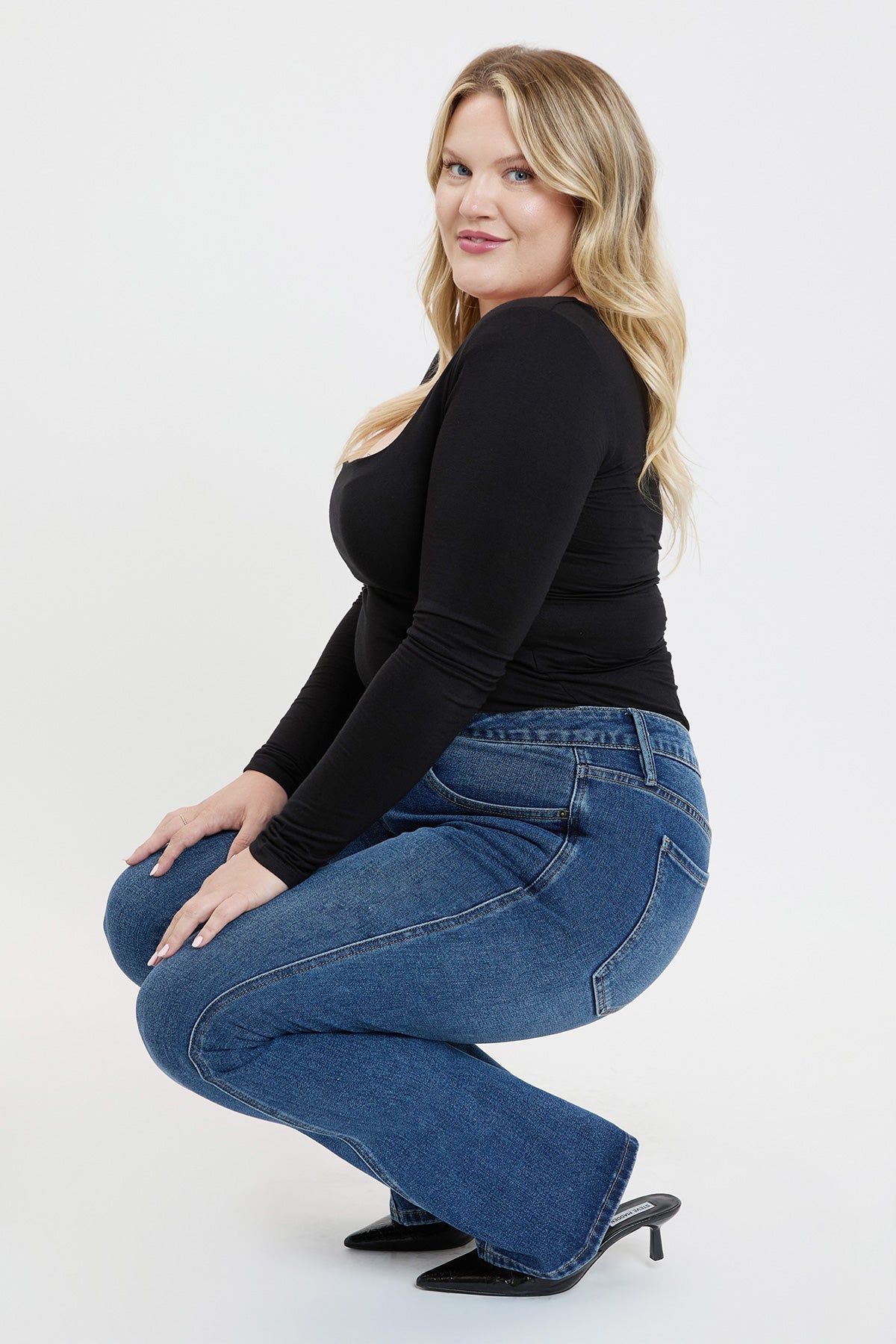 Women's Plus Curve Seam Flare Jeans