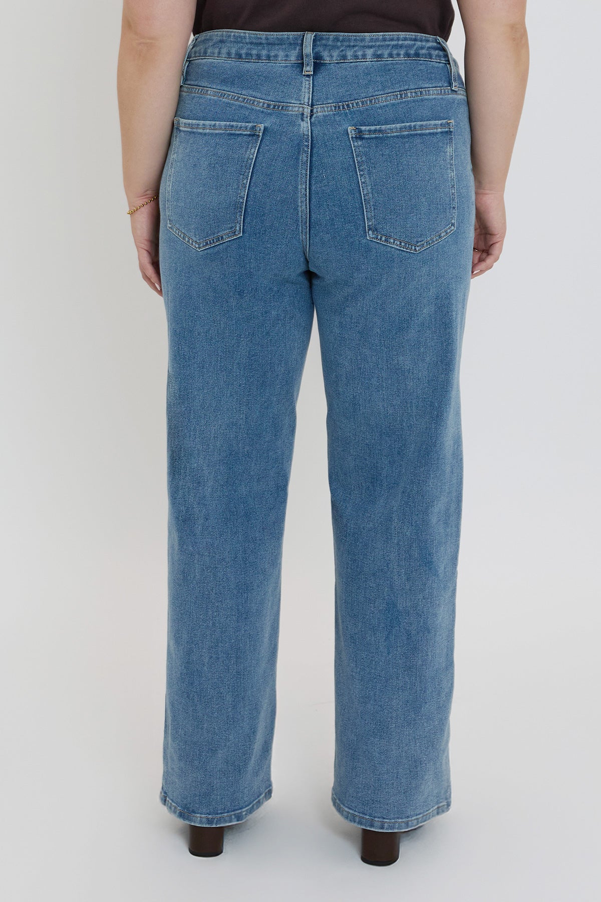 Women's Plus Front Seam Wide Leg Jeans