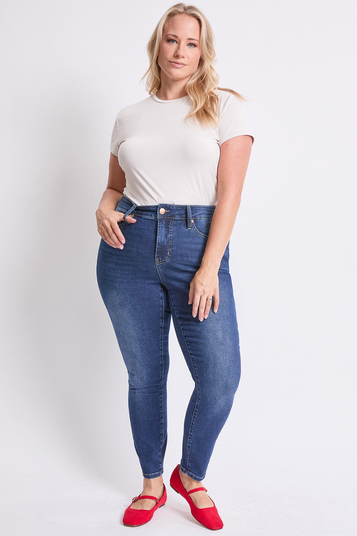 Women's Plus Basic 5 Pocket Skinny High Rise Jeans