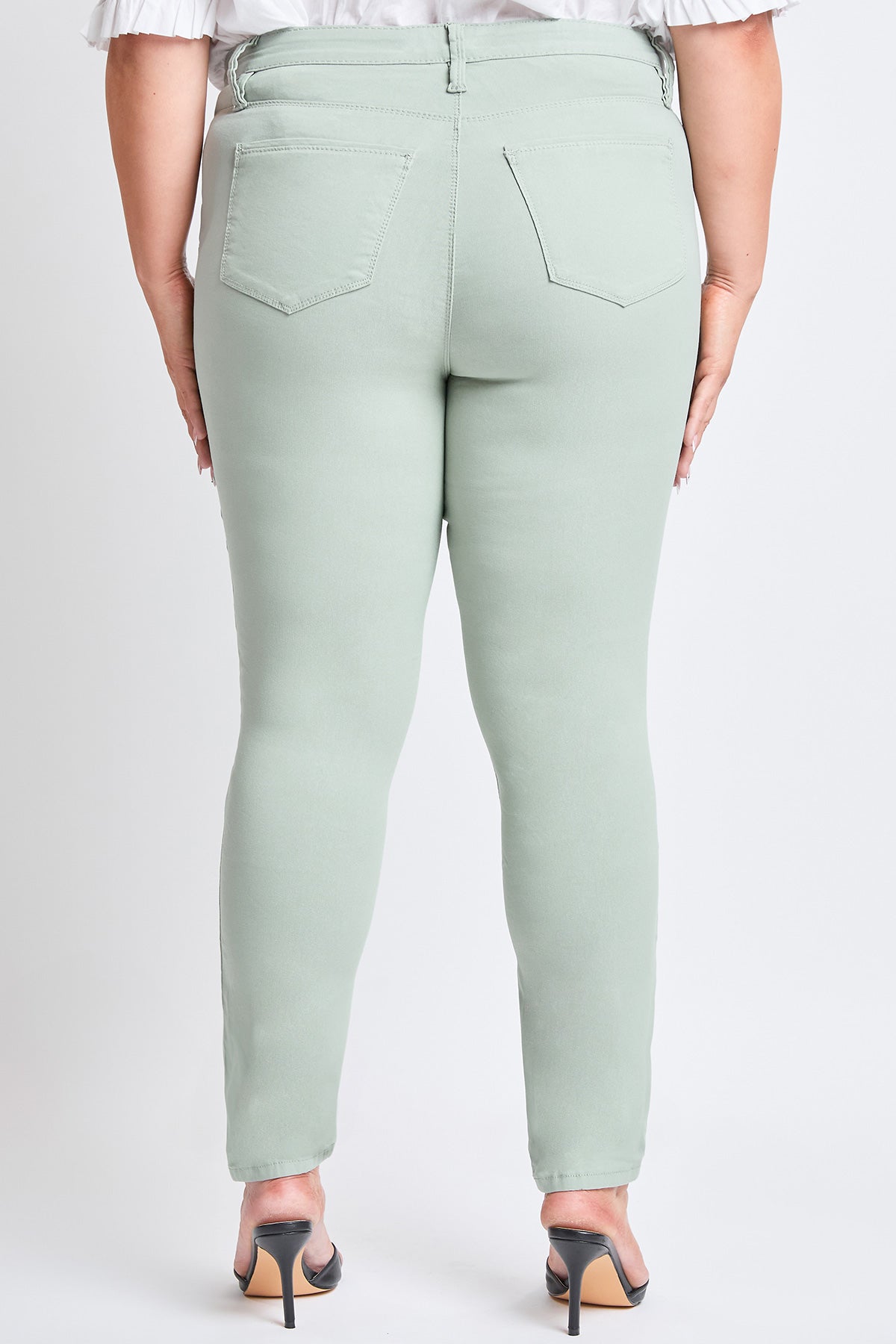 Women's Plus Size Hyperstretch Tummy Control Skinny Pants, Aloe